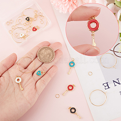 DIY Heart Padlock & Key Wine Glass Charm Making Kit&nbsp;DIY-BBC0001-18