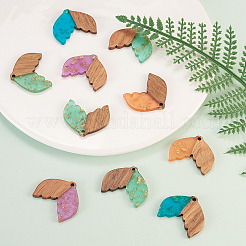 Transparent Resin & Walnut Wood Pendants&nbsp;RESI-CJ0001-68