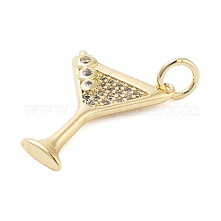 Rack Plating Brass Micro Pave Cubic Zirconia Pendants&nbsp;X-KK-NH0003-02G
