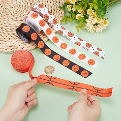 4 Rolls 4 Colors Sport Ball Print Grosgrain Ribbon&nbsp;OCOR-PH0004-07B