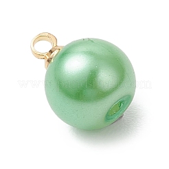 Baking Paint Pearlized Glass Pearl Round Charms&nbsp;PALLOY-JF04787