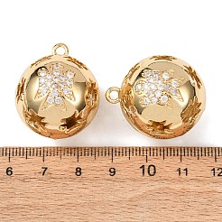 Brass Micro Pave Clear Cubic Zirconia Pendants&nbsp;KK-B184-03G