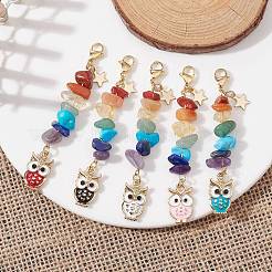 Owl Alloy Enamel Pendant Decorations&nbsp;HJEW-JM01277