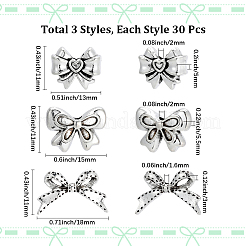 90Pcs 3 Styles Tibetan Style Alloy Beads&nbsp;FIND-PA0001-52