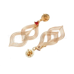 2 Pairs Brass Glass Dangle Stud Earrings&nbsp;EJEW-JE06508