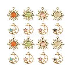 16Pcs 8 Styles Alloy Cat Eye Pendants&nbsp;ENAM-BT0001-09
