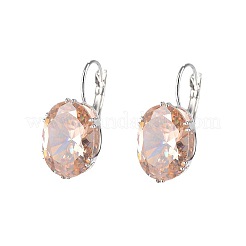 Oval Alloy Rhinestone Leverback Earrings&nbsp;FS-WG5DBAA-02