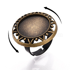 Adjustable Alloy & Iron Bezel Cup Ring Base with Rotatable Tray&nbsp;MAK-T012-12AB