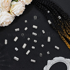 150Pcs 6 Styles Iron Dreadlocks Beads Hair Decoration&nbsp;OHAR-PA0001-06S