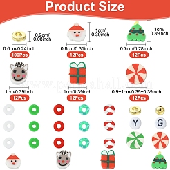 Christmas DIY Handmade Polymer Clay & Acrylic & CCB Plastic Beads Findings Kits&nbsp;DIY-YW0017-62
