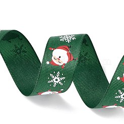 20 Yards Christmas Santa Claus Printed Polyester Grosgrain Ribbons&nbsp;OCOR-K005-01B