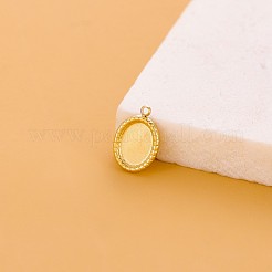 Oval Charms 304 Stainless Steel Pendants&nbsp;STAS-OY004-42G