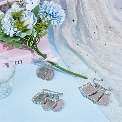 3Pcs 3 Styles Alloy Rhinestone Brooch Base Settings&nbsp;JEWB-OC00002
