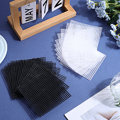 20Pcs 2 Colors Square Plastic Mesh Canvas Sheets&nbsp;DIY-GF0009-67