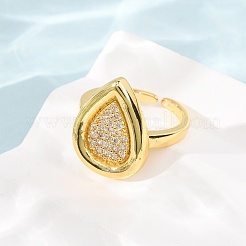 Brass Micro Pave Cubic Zirconia Cuff Open Rings&nbsp;CU-CBAB3AD-14G