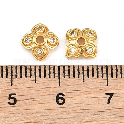 Brass Micro Pave Clear Cubic Zirconia Bead Caps&nbsp;CU-CBA6A75-26G