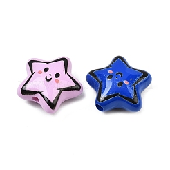Printed Opaque Acrylic Beads&nbsp;OACR-P035-01A-M