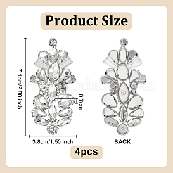 4Pcs Glass Rhinestone Embroider Thread Hotfix Rhinestone Iron on/Sew On Patches&nbsp;PATC-OC0001-01A