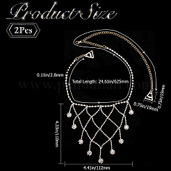 2Pcs Iron Rhinestone Sexy Shoulder Bra Body Chain&nbsp;FIND-GF0006-74B