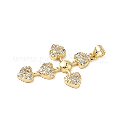 Brass Micro Pave Cubic Zirconia Pendants&nbsp;KK-D426-24A-G