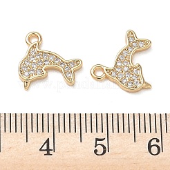 Brass Micro Pave Cubic Zirconia Charms&nbsp;KK-D261-13G