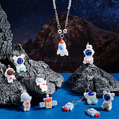 20Pcs 10 Styles Space Theme Opaque Resin Pendants&nbsp;FIND-PH0006-16
