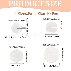 40Pcs 4 Styles 1-Hole Natural Shell Shank Buttons&nbsp;BUTT-CY0001-38