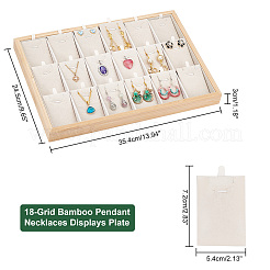 18-Grid Bamboo Pendant Necklaces Displays Plate&nbsp;NDIS-WH0006-07