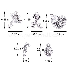 100Pcs 5 Style Tibetan Style Alloy Charms&nbsp;FIND-SZ0002-84