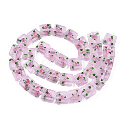Handmade Frosted Lampwork Beads Strands&nbsp;LAMP-N021-38A