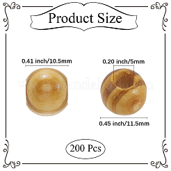 Pine Wood Beads&nbsp;WOOD-PA0001-03B