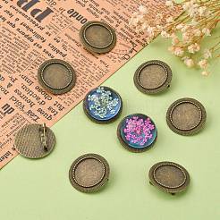 Vintage Alloy Brooch Cabochon Bezel Settings&nbsp;X-PALLOY-O038-20AB-NF