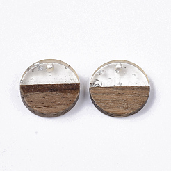 Transparent Resin & Walnut Wood Pendants&nbsp;RESI-S358-02C-B01
