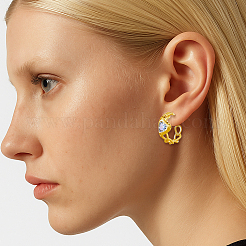 2 Pairs 2 Colors Alloy Rhinestone Stud Earrings&nbsp;EJEW-HY0001-60