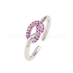 Brass Micro Pave Cubic Zirconia Finger Rings&nbsp;RJEW-C153-01P-03