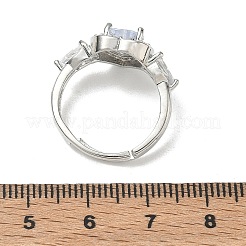 Brass & Cubic Zirconia Finger Rings&nbsp;CU-CBA7E55-15P