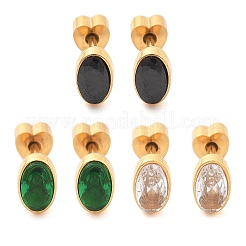 304 Stainless Steel Rhinestone Stud Earrings for Women&nbsp;EJEW-M068-03G