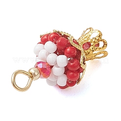 7Pcs Glass Seed Beaded Cake Pendants&nbsp;PALLOY-MZ01232
