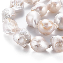 Natural Baroque Pearl Keshi Pearl Beads Strands&nbsp;PEAR-S019-04B
