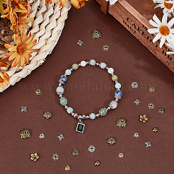 360Pcs 12 Styles Tibetan Style Alloy Bead Caps&nbsp;TIBE-PH0002-48
