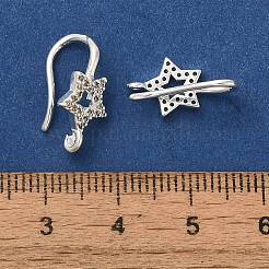Rack Plating Brass Micro Pave Clear Cubic Zirconia Earring Hooks&nbsp;KK-A231-08S