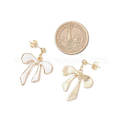 Bowknot Alloy Enamel Dangle Stud Earrings&nbsp;EJEW-JE06448-02