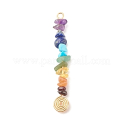 Chakra Natural & Synthetic Gemstone Copper Wire Wrapped Big Pendants&nbsp;PALLOY-JF01610