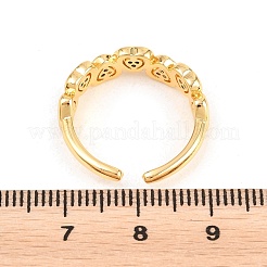 Brass Micro Pave Clear Cubic Zirconia Cuff Open Rings&nbsp;RJEW-T028-01B-G