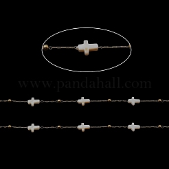 Cross Natural Shell Link Chains&nbsp;CHS-G028-05B-G