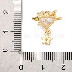 Brass Micro Pave Cubic Zirconia Pendants&nbsp;KK-U042-12G