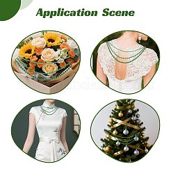 ABS Plastic Pearl Round Bead with Iron Christmas Trees Decoration&nbsp;HJEW-PH02600