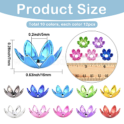 120Pcs 10 Colors Acrylic Bead Caps&nbsp;OACR-SP0001-94