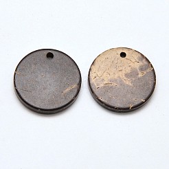 Wood Jewelry Findings Flat Round Coconut Pendants&nbsp;COCO-E001-10A