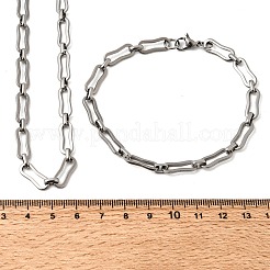 304 Stainless Steel Link Chain Bracelet & Necklace Jewelry Sets&nbsp;SJEW-L199-14P